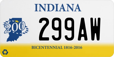 IN license plate 299AW