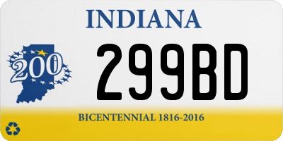 IN license plate 299BD