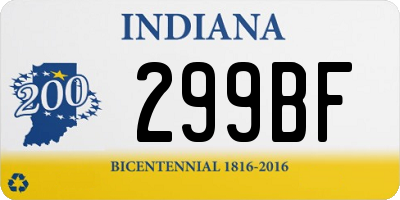 IN license plate 299BF