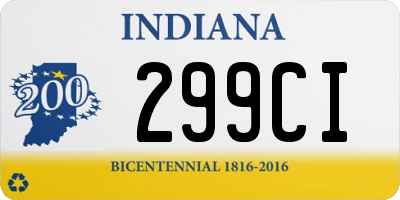 IN license plate 299CI