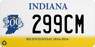 IN license plate 299CM