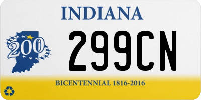 IN license plate 299CN