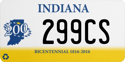 IN license plate 299CS