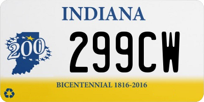 IN license plate 299CW