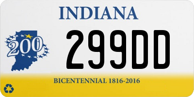 IN license plate 299DD