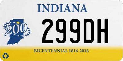 IN license plate 299DH