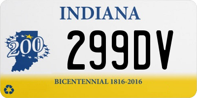 IN license plate 299DV