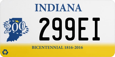 IN license plate 299EI