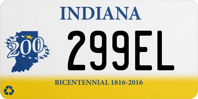 IN license plate 299EL