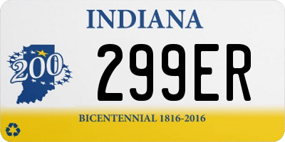 IN license plate 299ER