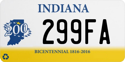 IN license plate 299FA