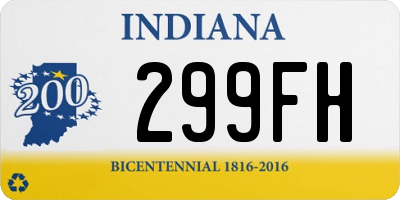 IN license plate 299FH