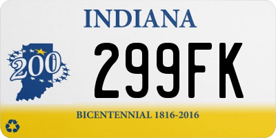 IN license plate 299FK