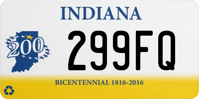 IN license plate 299FQ