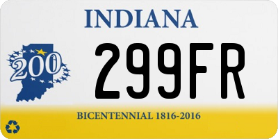 IN license plate 299FR