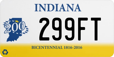 IN license plate 299FT