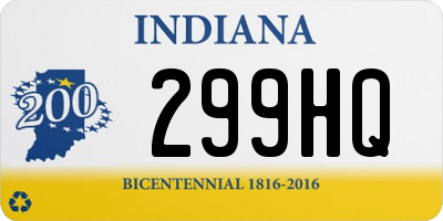 IN license plate 299HQ