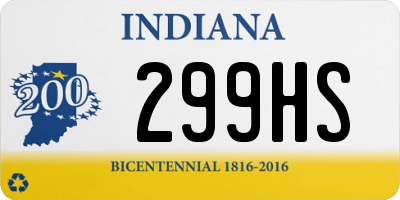 IN license plate 299HS