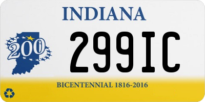 IN license plate 299IC