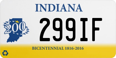 IN license plate 299IF