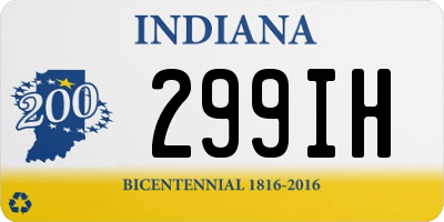 IN license plate 299IH