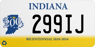 IN license plate 299IJ