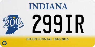 IN license plate 299IR