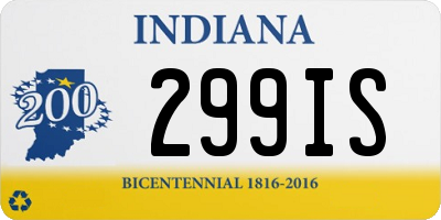 IN license plate 299IS