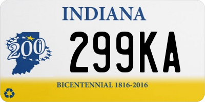 IN license plate 299KA