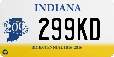IN license plate 299KD