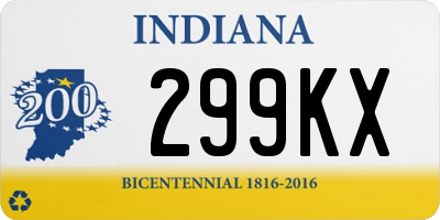 IN license plate 299KX