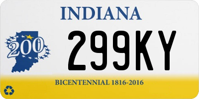 IN license plate 299KY