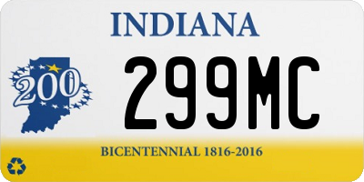 IN license plate 299MC