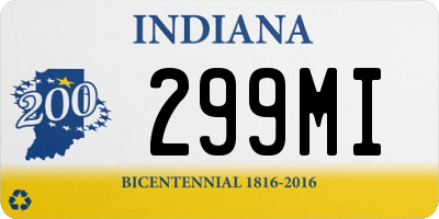 IN license plate 299MI