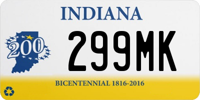 IN license plate 299MK