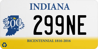 IN license plate 299NE