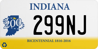 IN license plate 299NJ