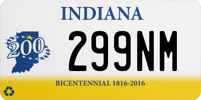 IN license plate 299NM