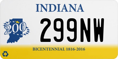 IN license plate 299NW