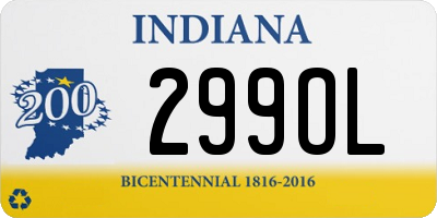 IN license plate 299OL