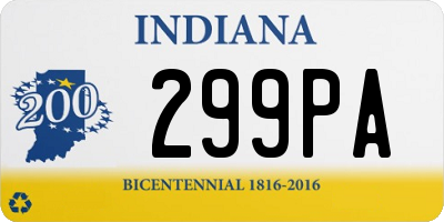 IN license plate 299PA