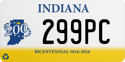 IN license plate 299PC