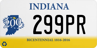 IN license plate 299PR