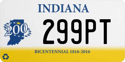 IN license plate 299PT