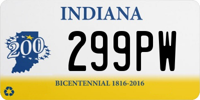 IN license plate 299PW