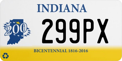 IN license plate 299PX