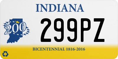IN license plate 299PZ