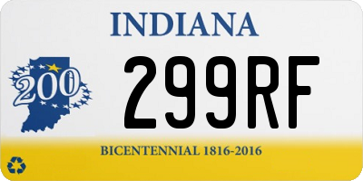 IN license plate 299RF