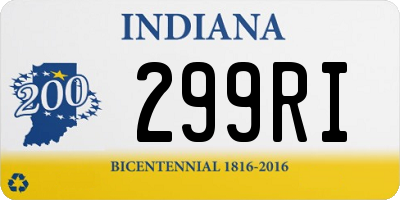 IN license plate 299RI