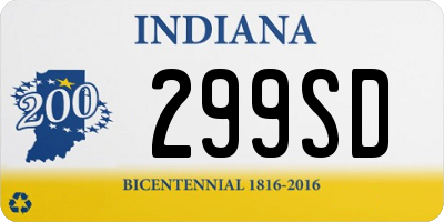 IN license plate 299SD